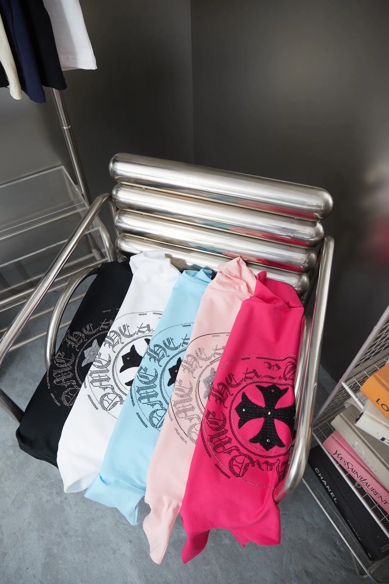 Ch*ome Hearte 26SS New Arrival logo 100% 32 1X 1 ➕ logo ：Black/White/Pink/ /Blue Size：S/M/L/XL